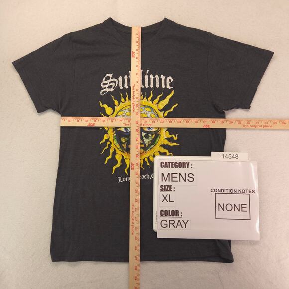 Sublime Band Short Sleeve Crew Neck Graphic Shirt Mens Size Extra Large XL Gray - Picture 5 of 9